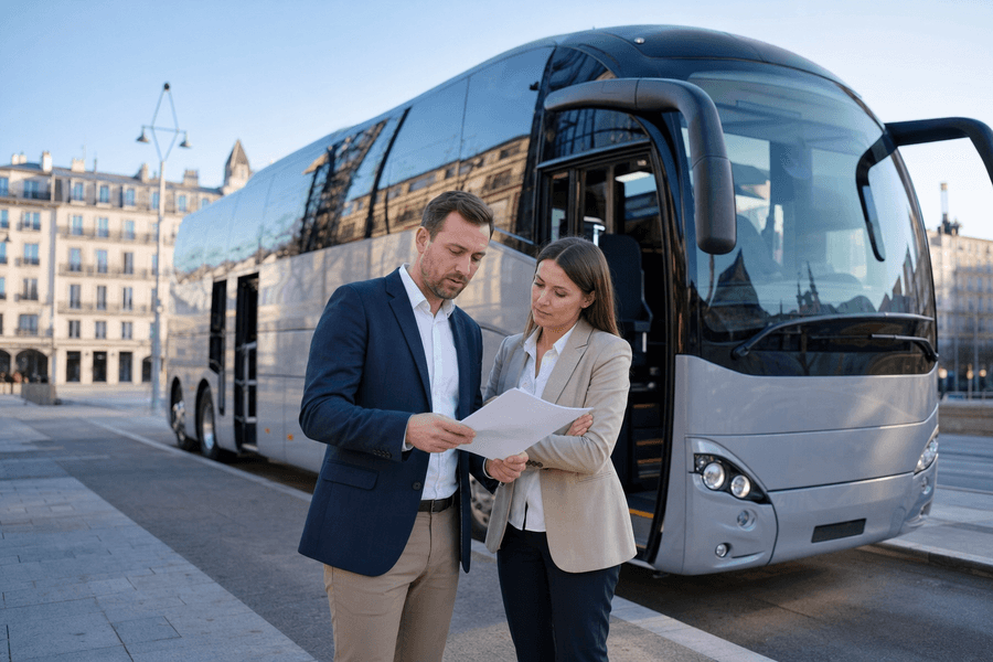 Antes de alquilar un autobús, comprueba que la empresa cumpla las normas, tenga licencias y permisos, y ofrezca un contrato claro. Prioriza la seguridad y buena reputación.